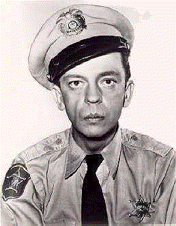 One Funny Sheriff's Deputy portrayed exquisitely by Don Knotts who died Friday at age 81 of pulmonary and respiratory complications. Knotts made the excitable, insufferable, adorable lawman one of TV's most loved and memorable characters during an Emmy-winning five-year run on The Andy Griffith Show in the early 1960s. Barney had his law enforcement catchphrase  